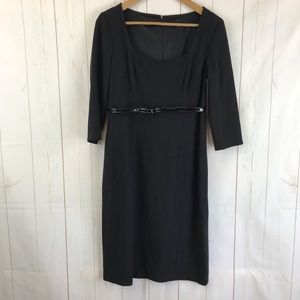 David Meister Black Scoop Neck Dress Size 8 NWT